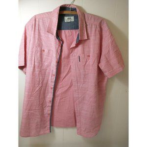 Ecko Men's Button Shirt Red Short Sleeve Cotton XL